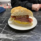 Meat Bomber with Egg Breakfast Sandwich