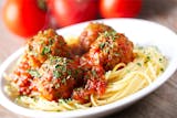 Spaghetti Pomodoro with Meatballs