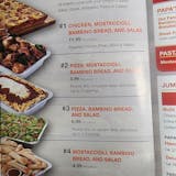 #2 Pizza, Mostaccioli, Bambino Bread & Salad Catering