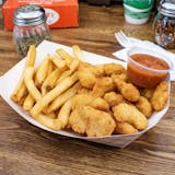Shrimp in a Basket with Small Fries