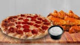 12" 1 Topping & 5 Wings