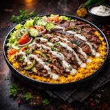 Steak & Gyro over Rice