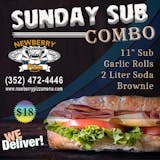 Holy Sunday Sub Combo: 11 inch Sub, Garlic Rolls, & Brownie