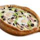 Four Veggie Toppings Egg Gondola Pizza