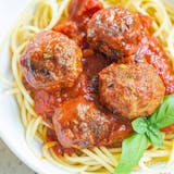 2. Spaghetti Marinara with Meatballs Catering