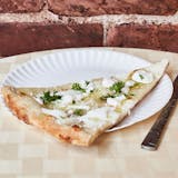 White Pesto Pizza Slice