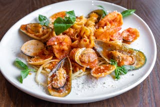 Zuppa di Pesce over Linguine