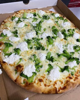 6. Broccoli, Ricotta, Garlic & Mozzarella Cheese Pizza