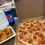 Large One Topping Pizza , 20 Wings & 1-Liter Soda Special