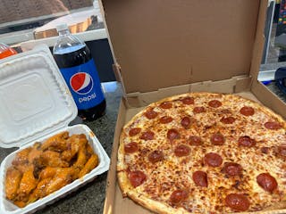 Large One Topping Pizza , 20 Wings