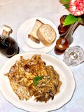 Chicken Marsala over Spaghetti