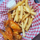 6 Wings with Fries & 12 oz. Can of Soda Lunch