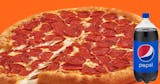 Pepperoni Pizza Large + 12 Wings + 2 liter soda