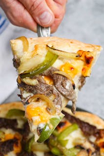 Philly Cheesesteak pizza