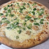 Shrimp Broccoli White Pizza