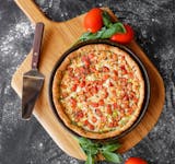 Four Cheese & Pesto Deep Dish Pizza