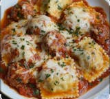 Four cheese ravioli/meatballs