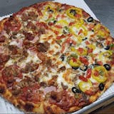 Veggie Pizza - (shown as ½veggie½meatlover)