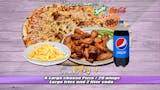 X-Large Cheese Pizza & Large Fries & 20 Wings & 2 Liter Soda Special