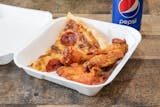 7. Six Pieces of Wings, Pizza Slice & Can of Pop Special