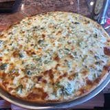 6. White Round Pizza with Sauteed Broccoli
