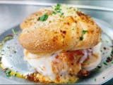 Eggplant Parmesan garlic knot sandwich