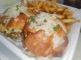 Chopped cheese garlic knots sandwich