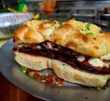 Eggplant Parmesan garlic knot sandwich