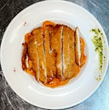 Tortellini Alla Panna with Breaded Chicken