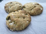 Vegan Pistachio White Chocolate Chip Cookie