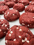Vegan Red Velvet White Chocolate Chip Cookie