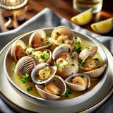 Steamed Clams in Garlic white Wine Sauce