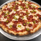 Three Topping Fresh Mozzarella Pizza