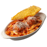 Mostaccioli with Two Meatballs