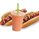 Two All Beef Hot Dogs with 16 oz. Drink Special