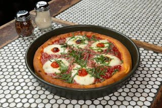 Spinach Margarita Deep Dish Pizza