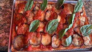 Eggplant Square Pizza (Vegan)