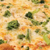 Broccoli Chicken Alfredo Pizza