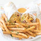 Chipotle Chicken Wrap with fries