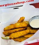 Crunchy Fried Pickle spears with Ranch