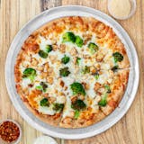 Chicken and Broccoli Alfredo Pizza