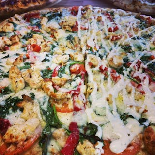 Mediterranean Pizza with Grilled Chicken