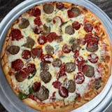 Pepperoni meatball pizza