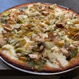 Pesto Chicken Cauliflower Pizza
