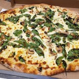 White Spinach, Mushroom & Gorgonzola Pizza
