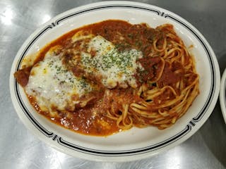 Chicken Parmigiana with Spaghetti