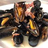 White Wine Bacon Mussels
