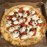 White Pizza with Tomato, Basil & Garlic