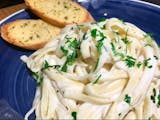 2 For 1 Fettuccine Alfredo!  W/ Garlic Bread & Dinner Salads