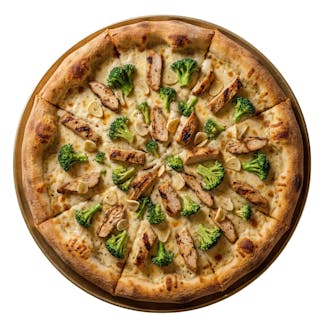 Alfredo Chicken Broccoli White Pizza